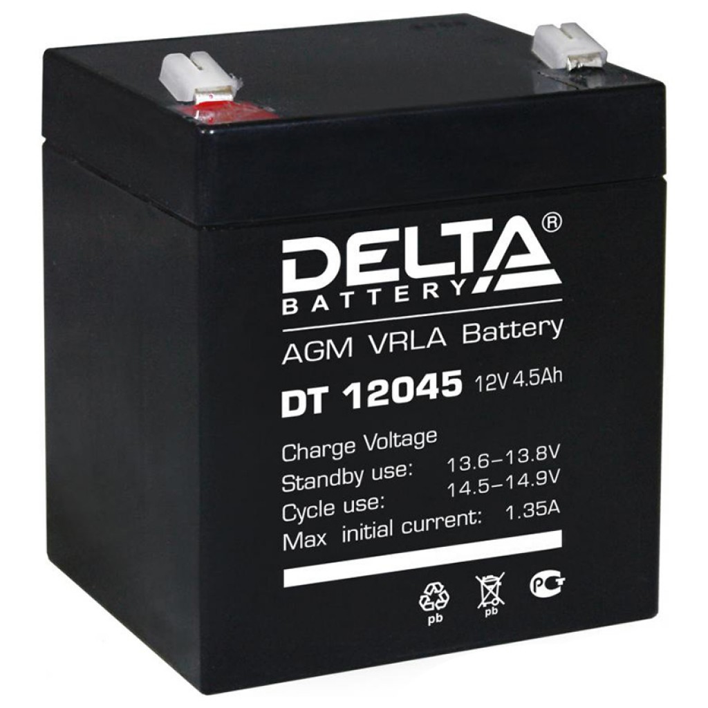 DT 12045 аккумулятор 4.5Ач 12В Delta