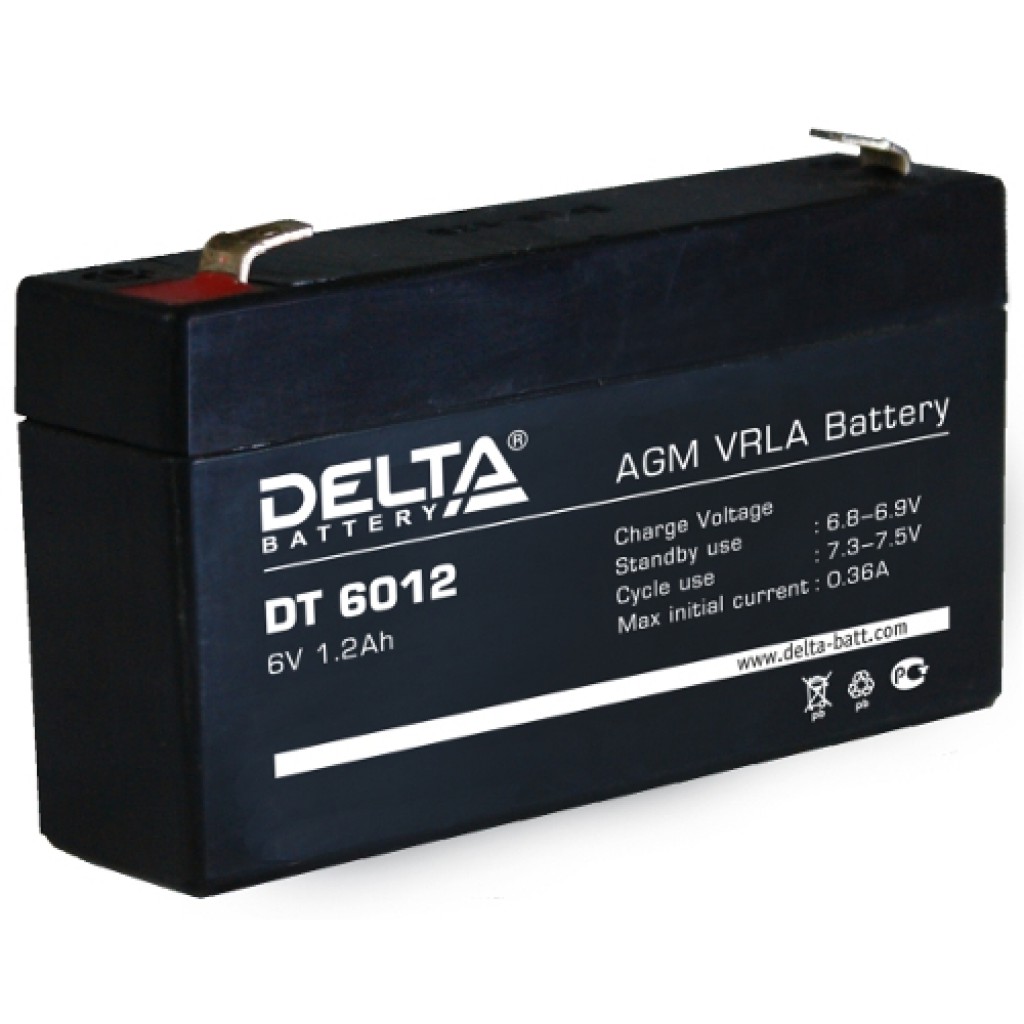 DT 6012 аккумулятор 1.2Ач 6В Delta