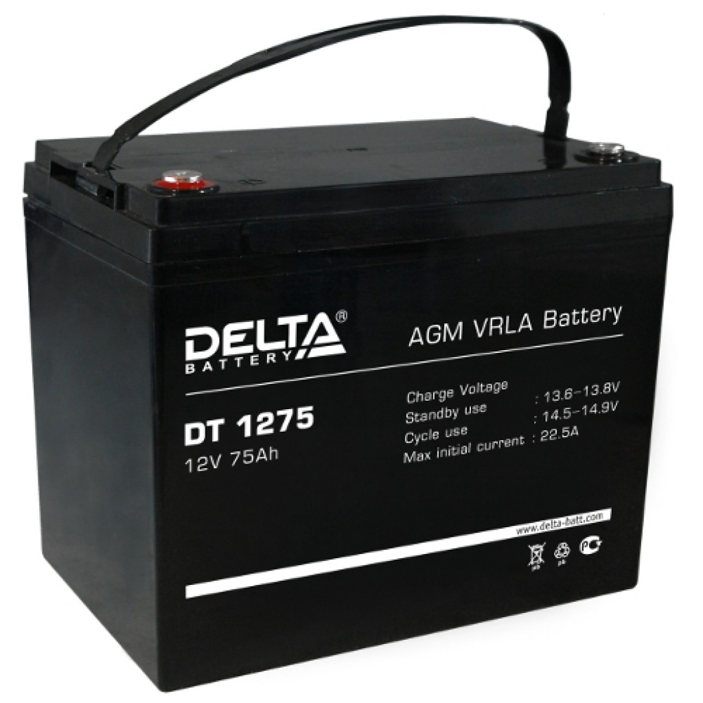 DT 1275 аккумулятор 75Ач 12В Delta