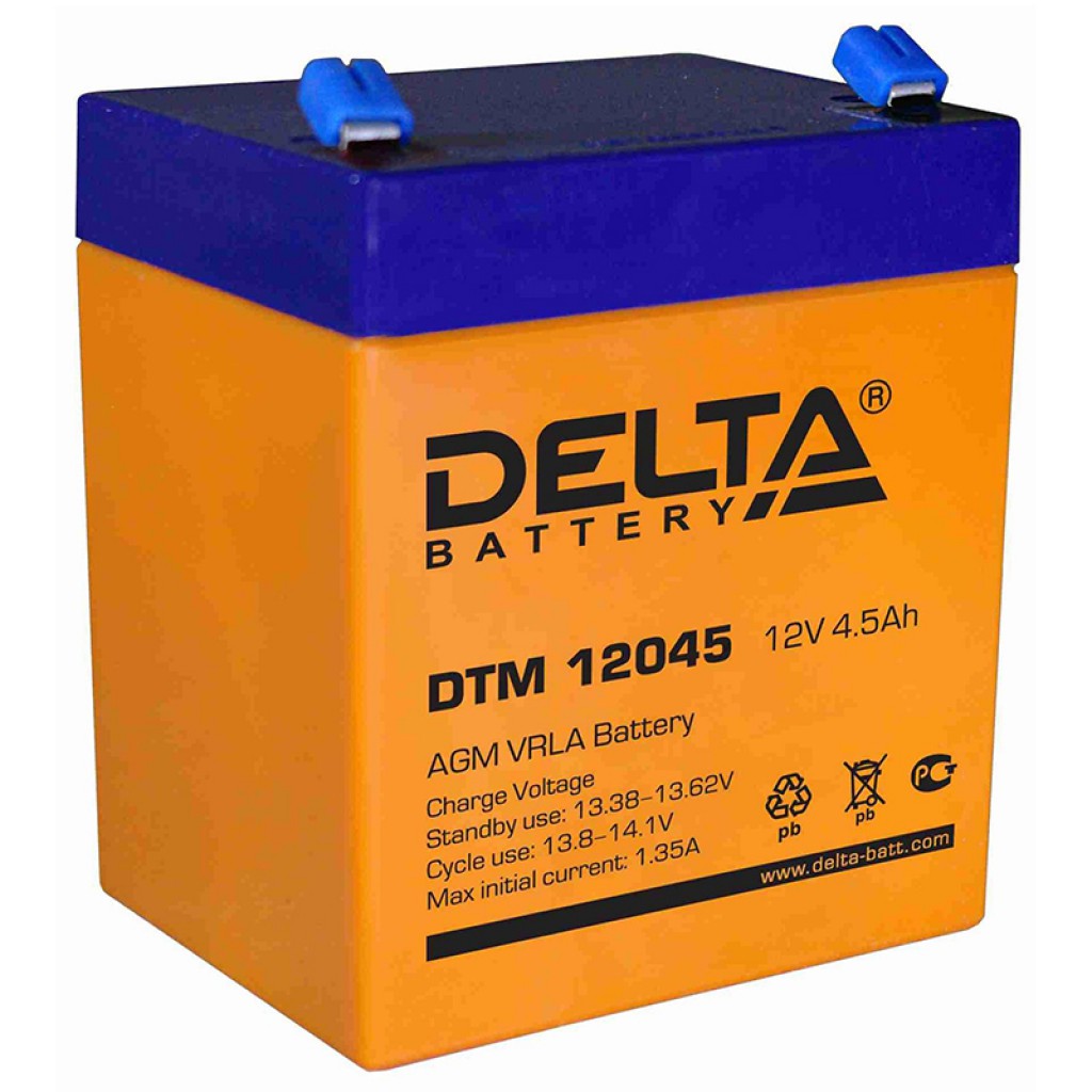 DTM 12045 аккумулятор 4.5Ач 12В Delta