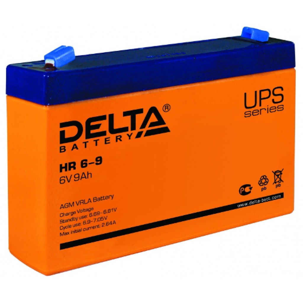 HR 6-9 (634W) аккумулятор 9Ач 6В Delta