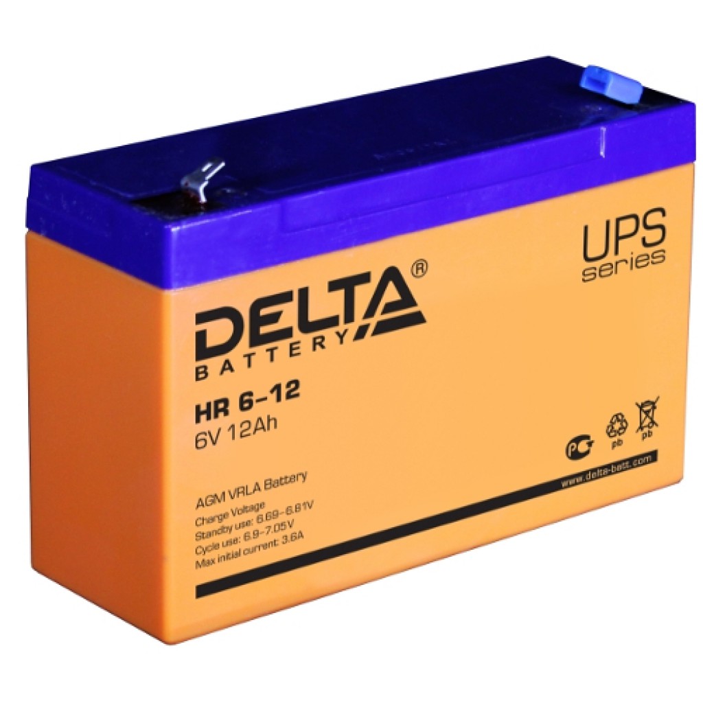 HR 6-12 аккумулятор 12Ач 6В Delta