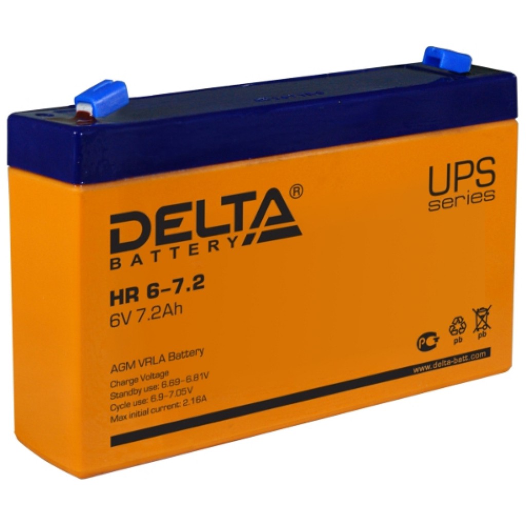 HR 6-7.2 аккумулятор 7.2Ач 6В Delta