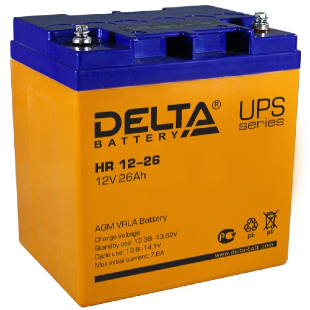 HR 12-26 аккумулятор 26Ач 12В Delta