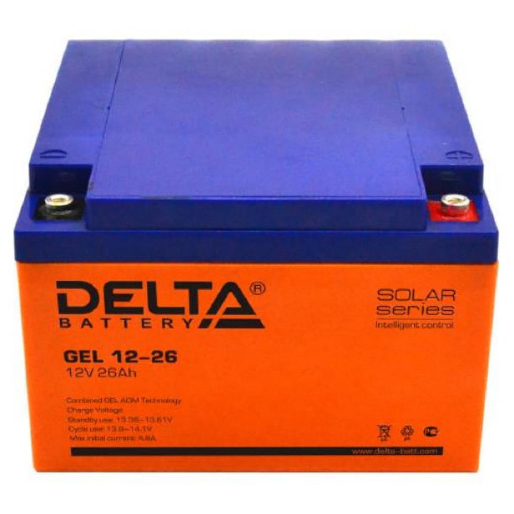 GEL 12-26 аккумулятор 26Ач 12В Delta