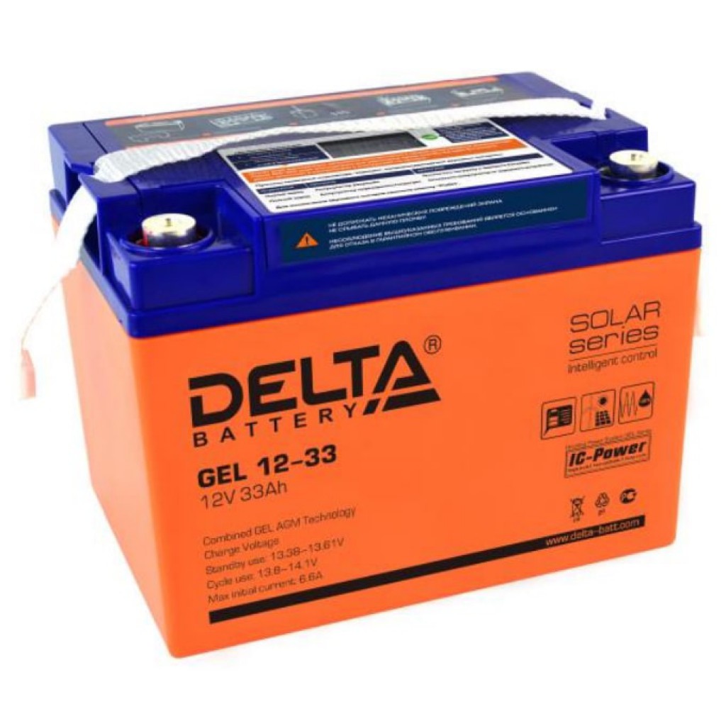 GEL 12-33 аккумулятор 33Ач 12В Delta