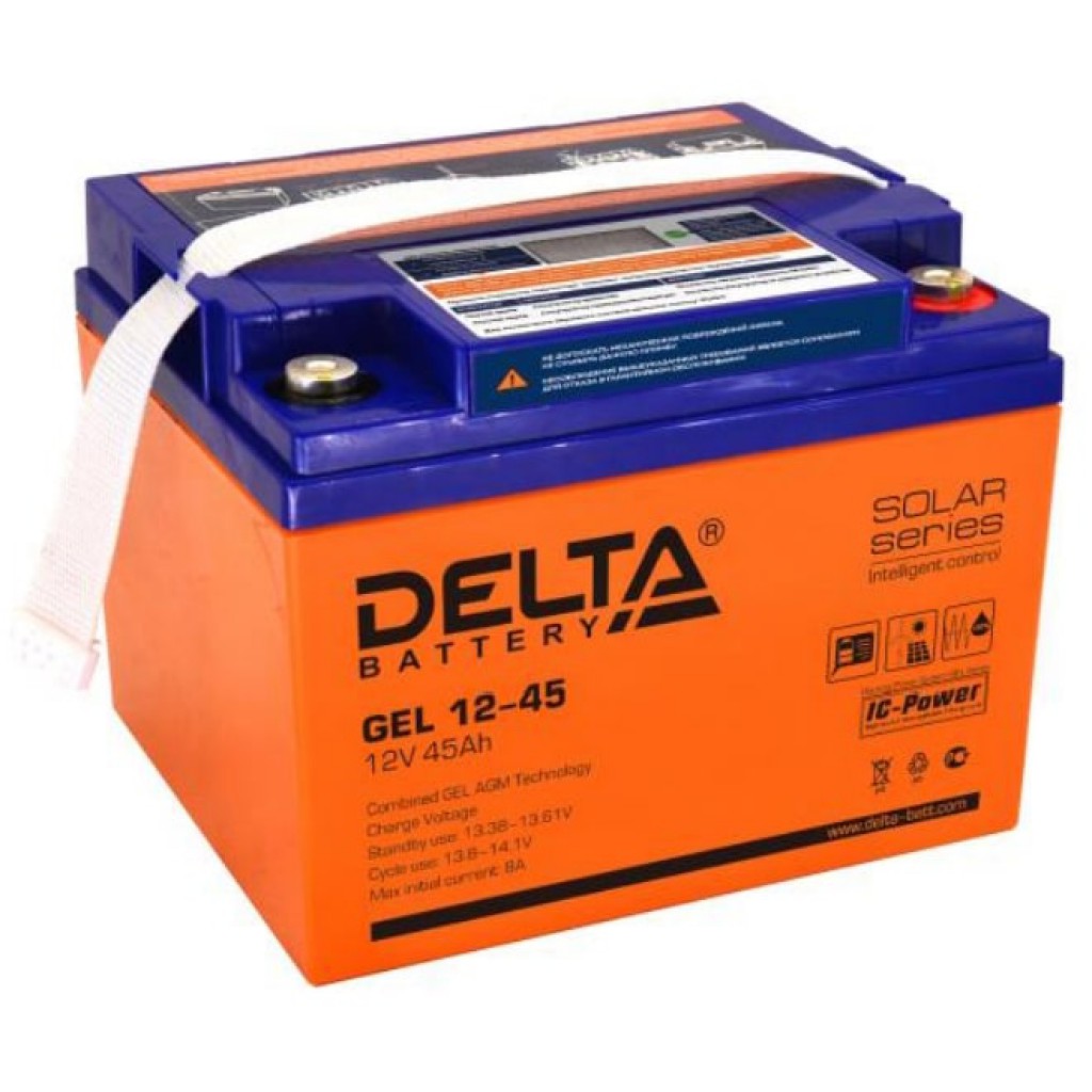GEL 12-45 аккумулятор 45Ач 12В Delta