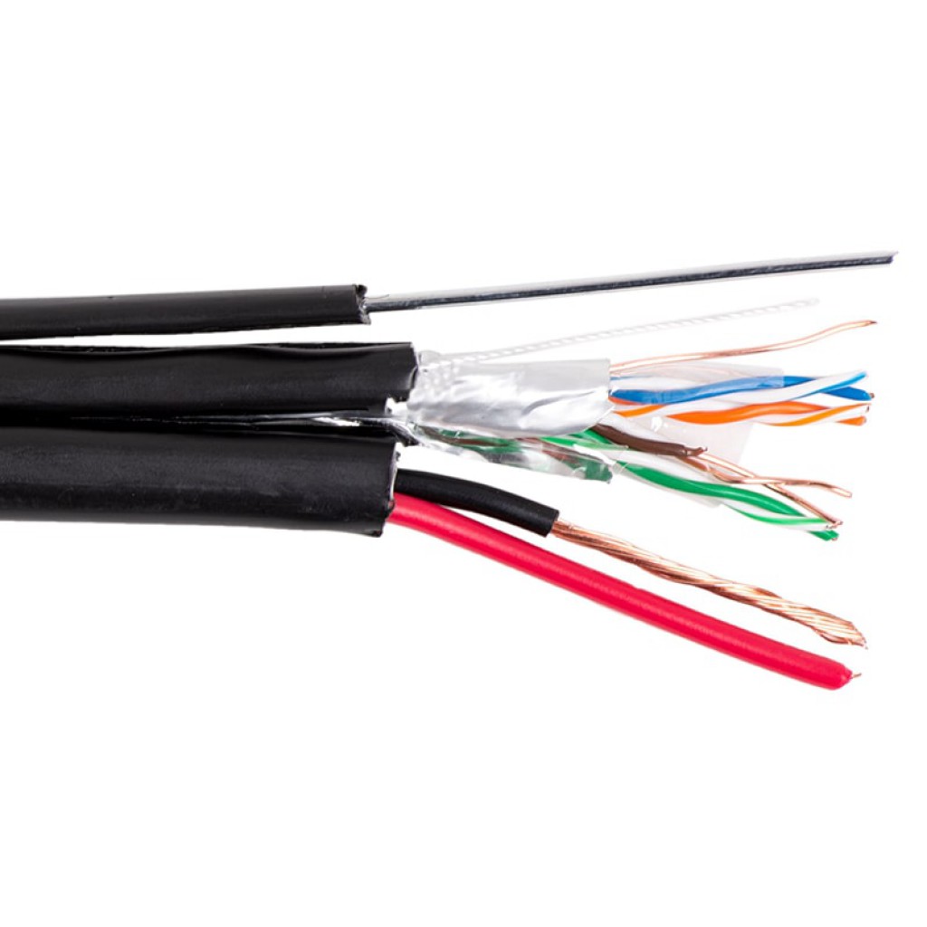 FTP 5E 4х2х0.5 + 2х0.75 outdoor с тросом кабель витая пара Eletec (200 м)