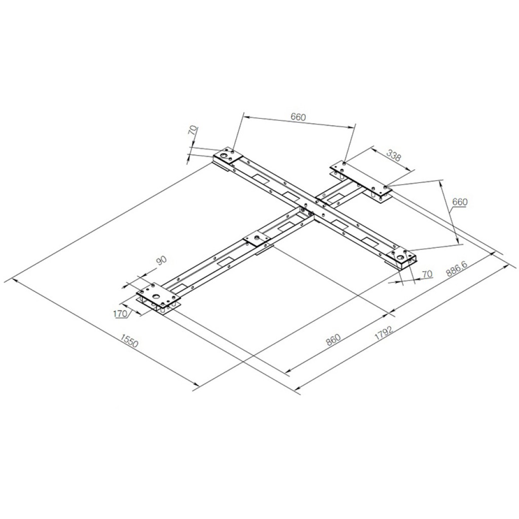 PERCo-RF01 0-01 рама монтажная для турникета